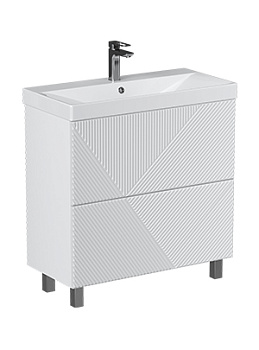 Тумба под раковину VELVEX Edge 600-0-2 (9696) белый глянец