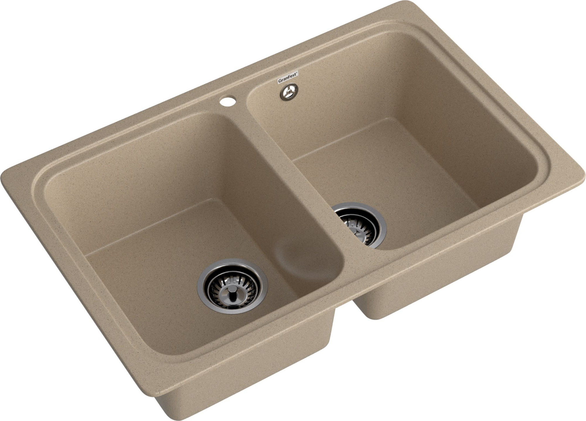 GRANFEST Мойка композит STANDART GF-S--780K  2 чаши 780*510 мм  песочный арт.GF-