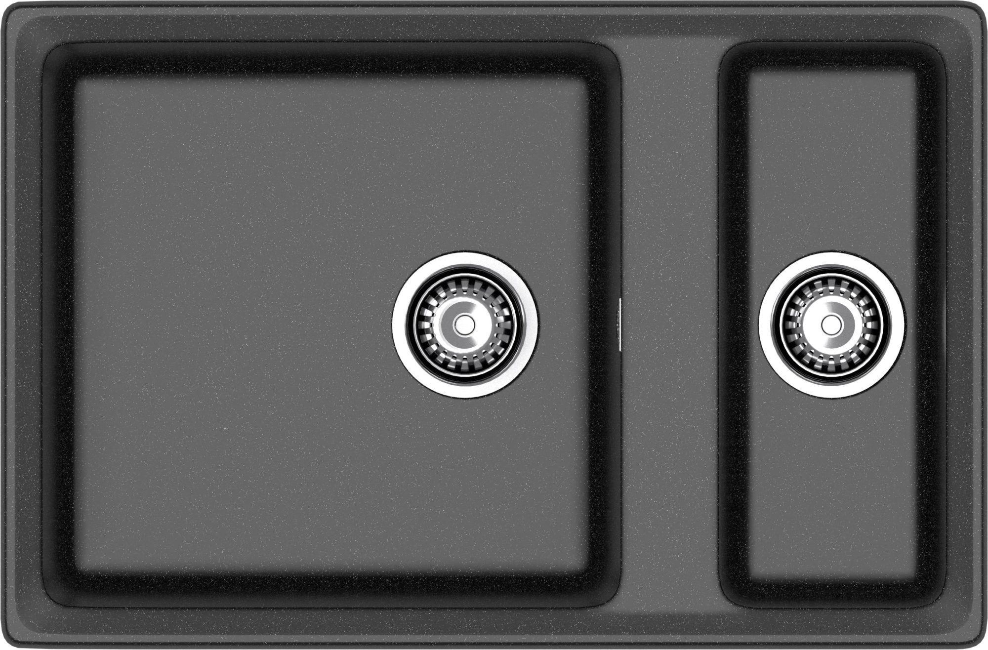 GRANFEST Мойка композит LEVEL, GF-LV-760K, 1.5-чаши 760*500, черный