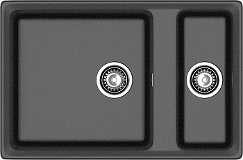 GRANFEST Мойка композит LEVEL, GF-LV-760K, 1.5-чаши 760*500, черный