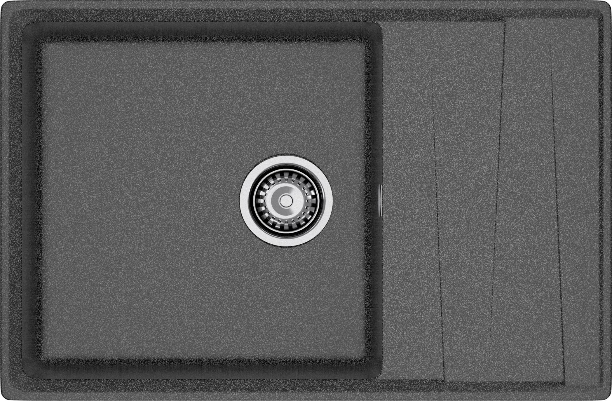 GRANFEST Мойка композит LEVEL, GF-LV-760L, чаш+кр 760*500, графит