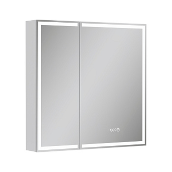 Зеркальный шкаф EQUIL Corner LED 80 с часами белый