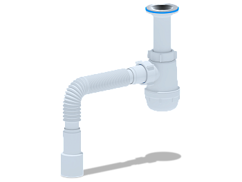 Сифон для мойки АНИ Пласт Грот A0515 1 1/2 дюйма 40 с гибкой трубой 40х40/50