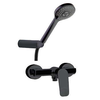 Смеситель для душа наружнего монтажа с душевым комплектом NEW FLY 570802BTNM матовый черный