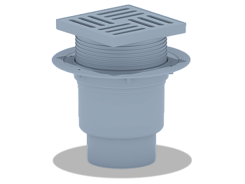 Трап верт. рег. выпуск 110 с решеткой 15х15 пластик, ANI PLAST