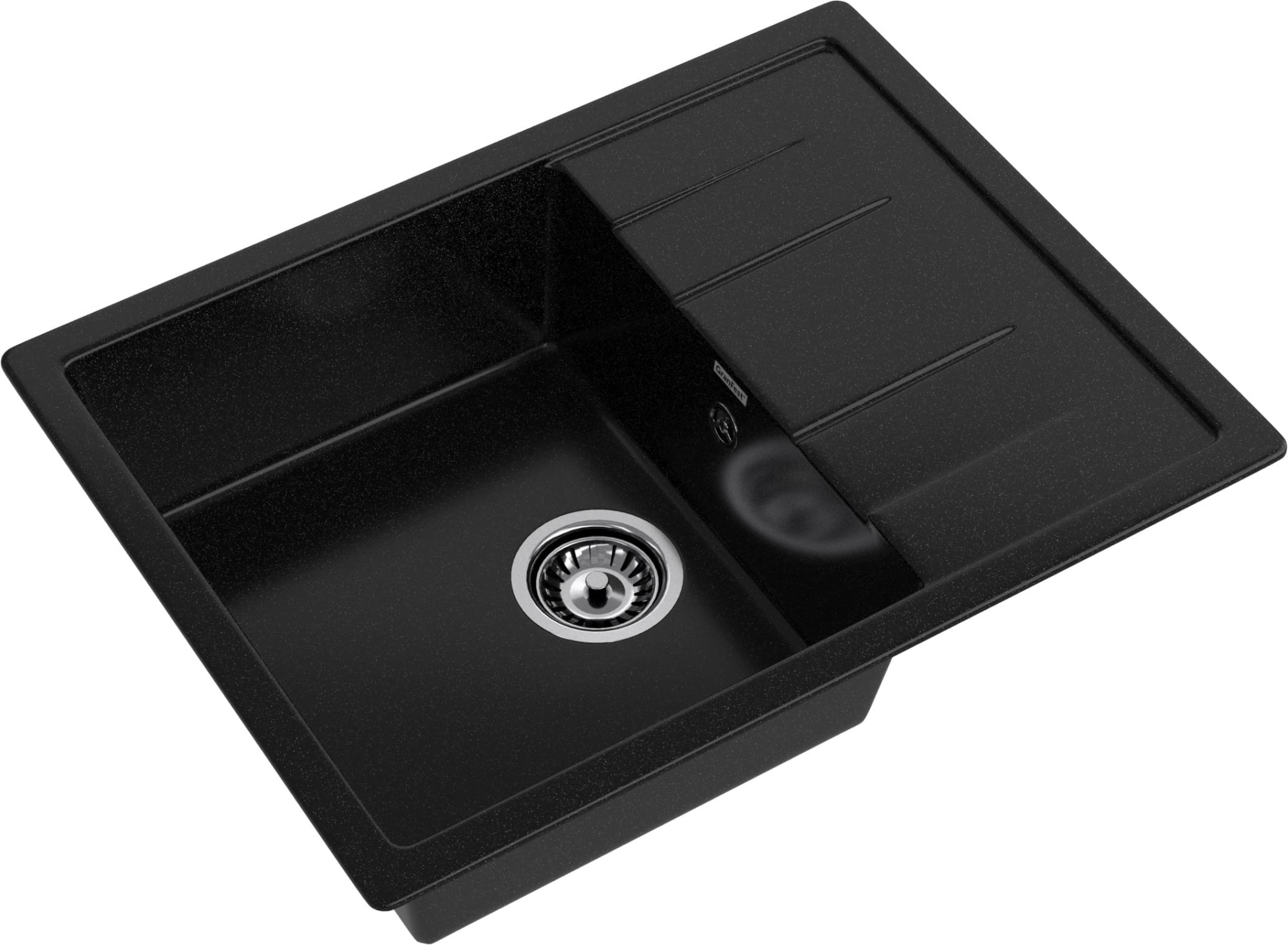 GRANFEST Мойка композит QUADRO GF-Q--650L чаша с крылом  650*500мм  черный  арт.GF-