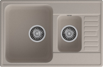 GranFest QUARZ (ECO-21К) Мойка 1.5-чаш+кр. 740*480 (песок)