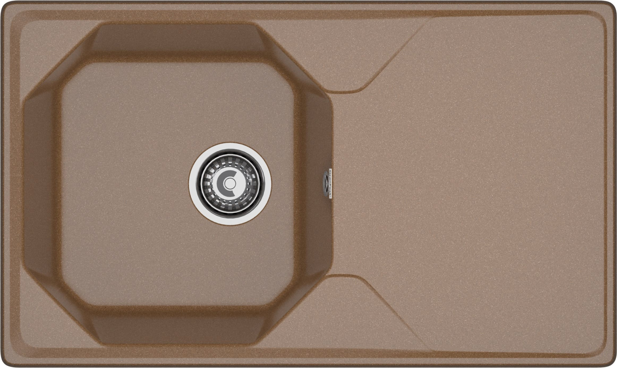 GRANFEST Мойка композит UNIQUE, GF-U-840L, чаш+кр 840*500, терракот