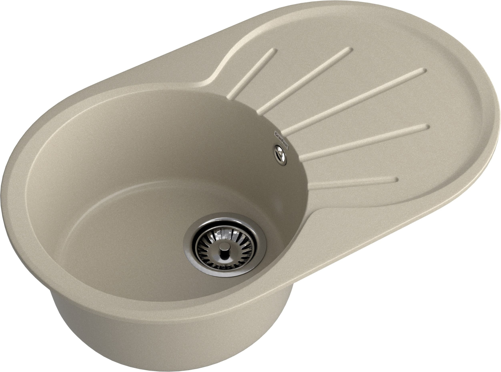 GRANFEST Мойка композит RONDO GF-R--750L  чаша с крылом 750*460мм   топаз арт.GF-