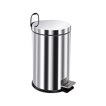 Ведро-контейнер для мусора с педалью 12 л, хром,  BERGES