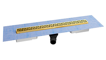 Желоб водосток В1 ANTIK 600, золото глянец, S-сифон D50 H60 боковой, BERGES