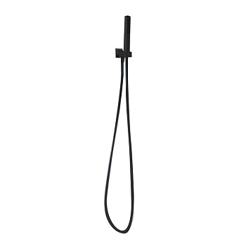 Душевая лейка с шлангом и настенным держателем KUATRO 4793NM матовый черный