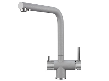 2305, АЛЮМИНИУМ Смеситель для кухни однорыч., с подкл. для питьевой воды ,GRANULA