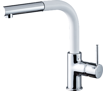 Смеситель для кухни RIVELATO Ledro с выдвижной лейкой иней хром (9022201 brina cromo)
