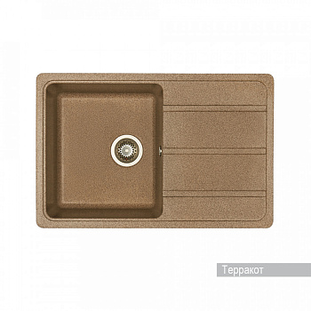 Мойка для кухни Аманда 780x510x211 мм, прямоуг. с крылом, терракот