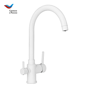 Смеситель для кухни СЛАВЕН Город СЛ-ОД-Д74 с подключением фильтра белый