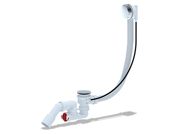 Перелив полуавтомат с регулируемым сифоном АНИ Пласт EM321 580 с переходной трубой 45 градусов 40х50, толщина ванн до 13