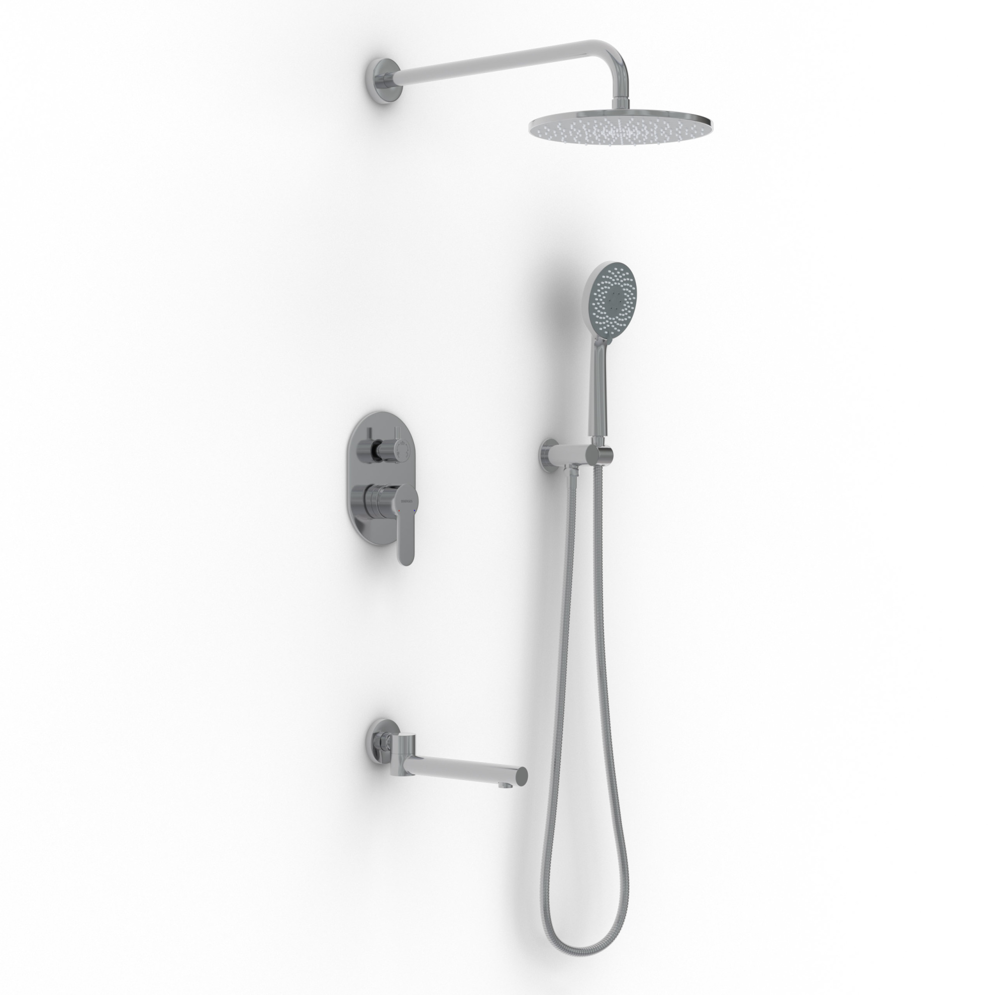 Душевой комплект NARDIS 3R, поворотный излив, хром, BERGES