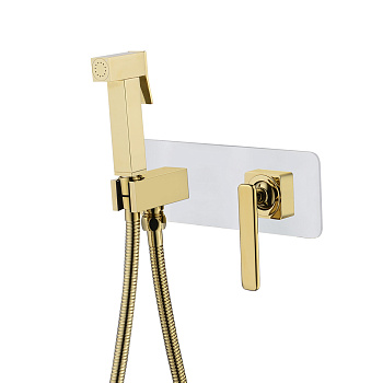 Mista Смеситель для биде, гигиен.душ встраиваемый р/ОД, белый/золото, LM, LM6419WG