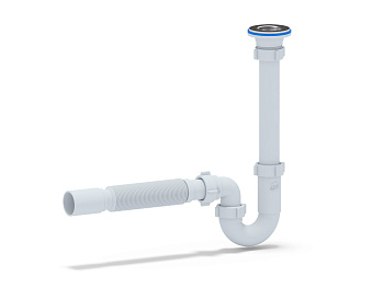 Сифон Ани 1 1/4*32 прямоточный с гибкой трубой 32*40, ANI PLAST