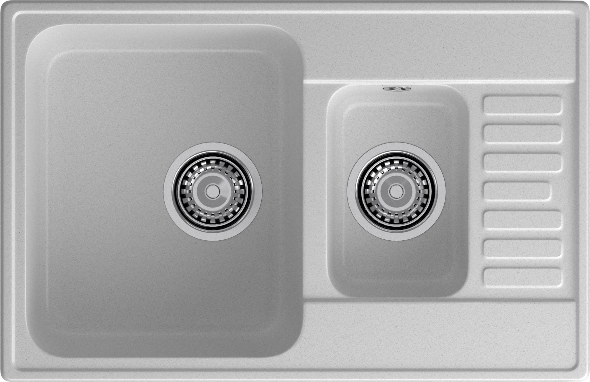 GranFest QUARZ (ECO-21К) Мойка 1.5-чаш+кр. 740*480 (серый)