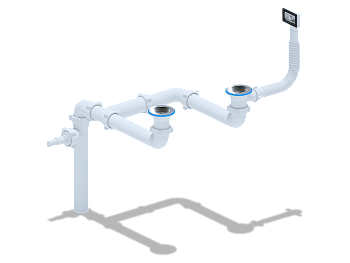 Набор для дв.универс.разноур.сифона 240 с переливом, ANI PLAST