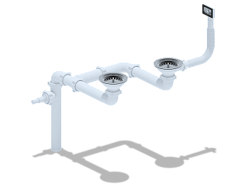 Набор для дв.универс.разноур.сифона 240 с выпуском 3 1/2",ANI PLAST