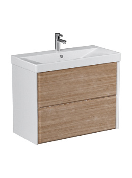 Тумба под раковину VELVEX Gesso 800-0-2 (9696) навесная белый матовый/дуб сонома