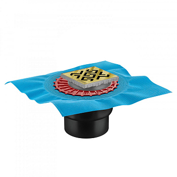 Трап водосток ZENTRUM Antik 100х100, бронза, выпуск D50/75/110 H74 вертикальный, BERGES