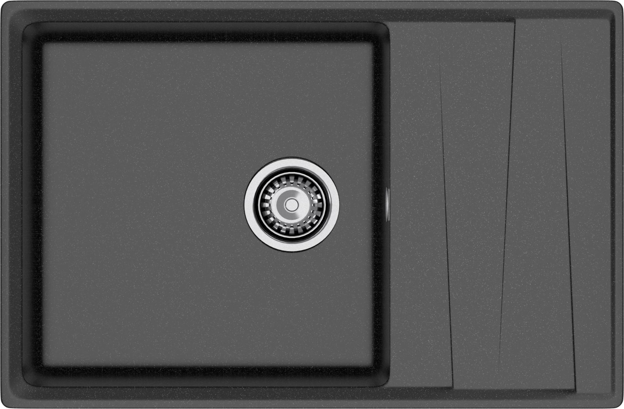 GRANFEST Мойка композит LEVEL, GF-LV-760L, чаш+кр 760*500, черный