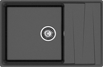 GRANFEST Мойка композит LEVEL, GF-LV-760L, чаш+кр 760*500, черный