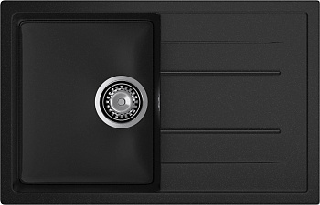 GRANFEST Мойка композит QUADRO GF-Q--780L  чаша с крылом 780*500 мм  черный арт.GF-