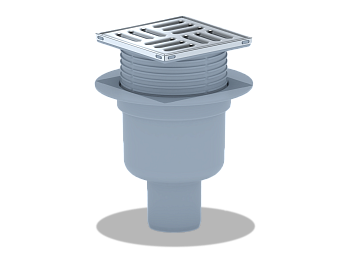 Трап верт.вып.50 рег. с решеткой из нержавеющей стали 10x10, ANI PLAST