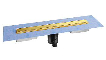 Желоб водосток В1 KERAMIK 900, золото глянец, S-сифон D50/105 H50 вертикальный, BERGES