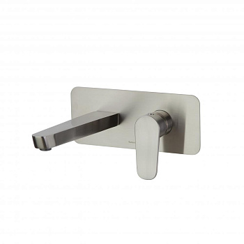 Встраиваемый однорычажный смеситель для раковины на цельной пластине с длинным изливом 240 мм ALEXIA