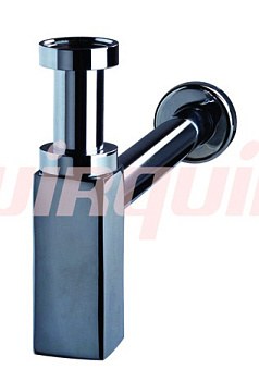 CAREIS Сифон хром., квадр. сечения 1 1/4*32 мм без выпуска, регулируемый от 45-110мм с отводом 380мм