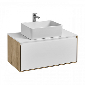 Тумба ЛИБЕРТИ 90,1ящ.,подвесн.,дуб эльвезия/бел.глян. (под рак-ну АДРИАНА 90,MILA 35,MILA 40,ОДРИ 42