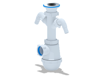 Сифон Ани Грот 1 1/2"* 40 с 2 отв. стиральной машины, ANI PLAST