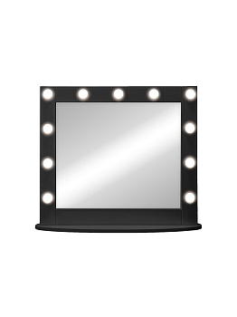 Зеркало гримерное настольное черное 11 ламп 800x700