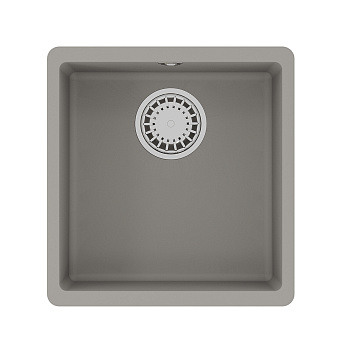 Кухонная мойка Lemark SINARA 400-U подстольного монтажаиз кварцгранита, Грей