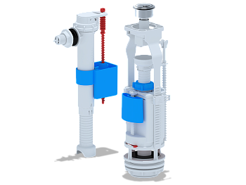 Набор с бок. под. 1/2 пласт. кнопка хром. двойная, ANI PLAST