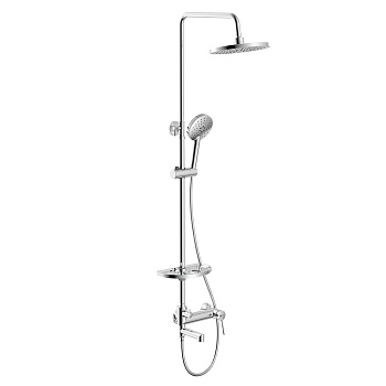 Minima Смеситель для ванны-душа, пов.излив 123мм верх.лейка 'Троп.дождь', р/ОД, хром, LM, LM3862C