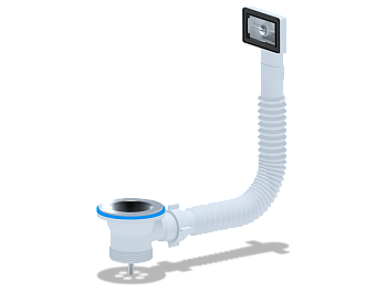 ANI Перелив гибкий Ани для мойки 1 1/2" спрямоуг.верт. корпусом ANI PLAST