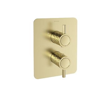 Встраиваемый термостатический смеситель для душа ODISEA JOYA 598722SOC золото брашированное на 2 вых