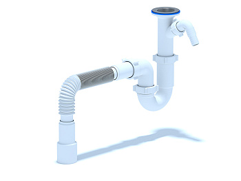 Сифон Ани 1 1/2"*40 прямоточный с отв ст. м. с г/тр 40х40/50, ANI PLAST