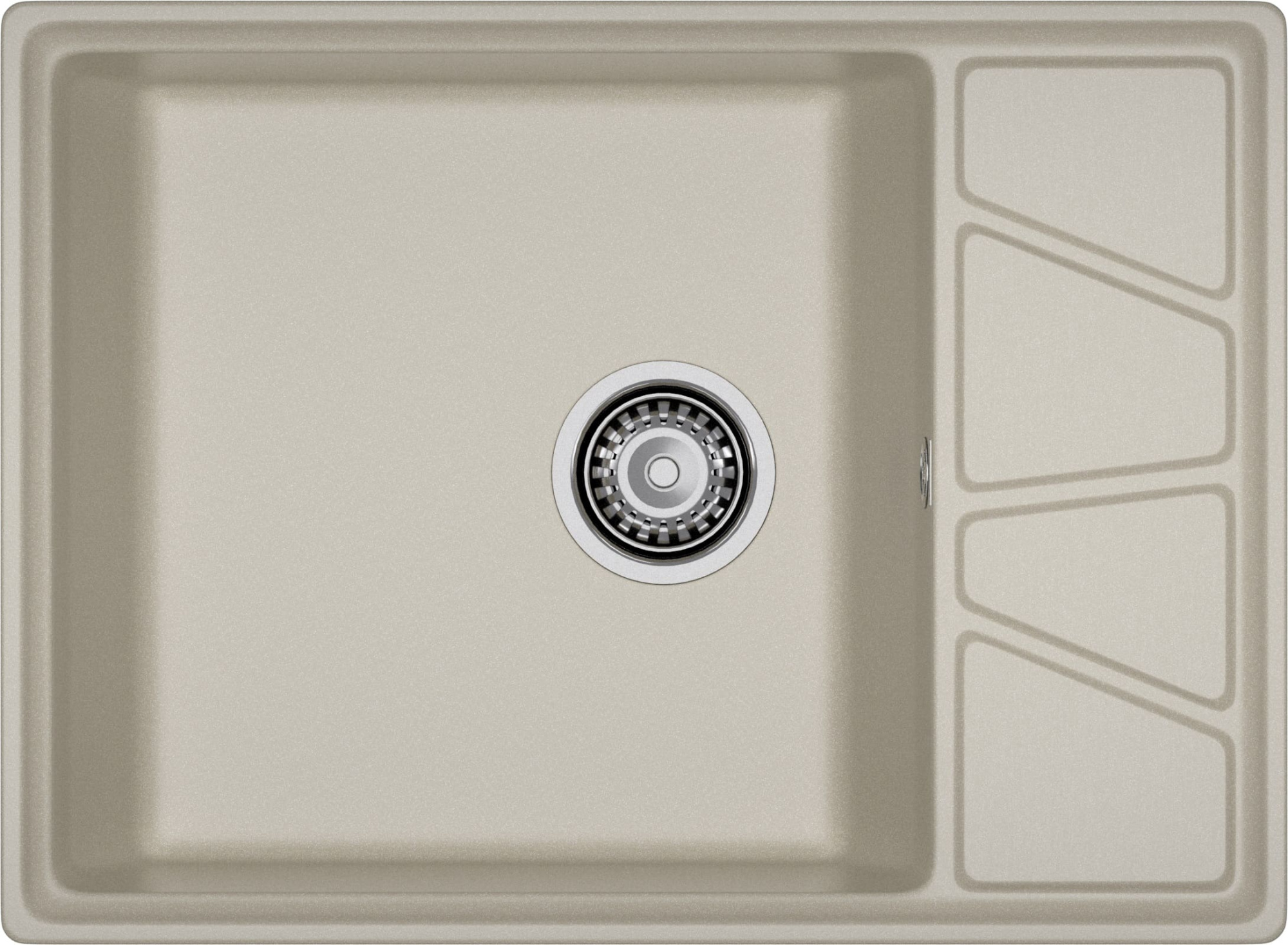 GRANFEST Мойка композит VERTEX, GF-V-680L, чаш+кр 680*500, топаз