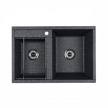Мойка для кухни  Делия 78 DBL  780x520x218 мм, прямоуг. с крылом, графит