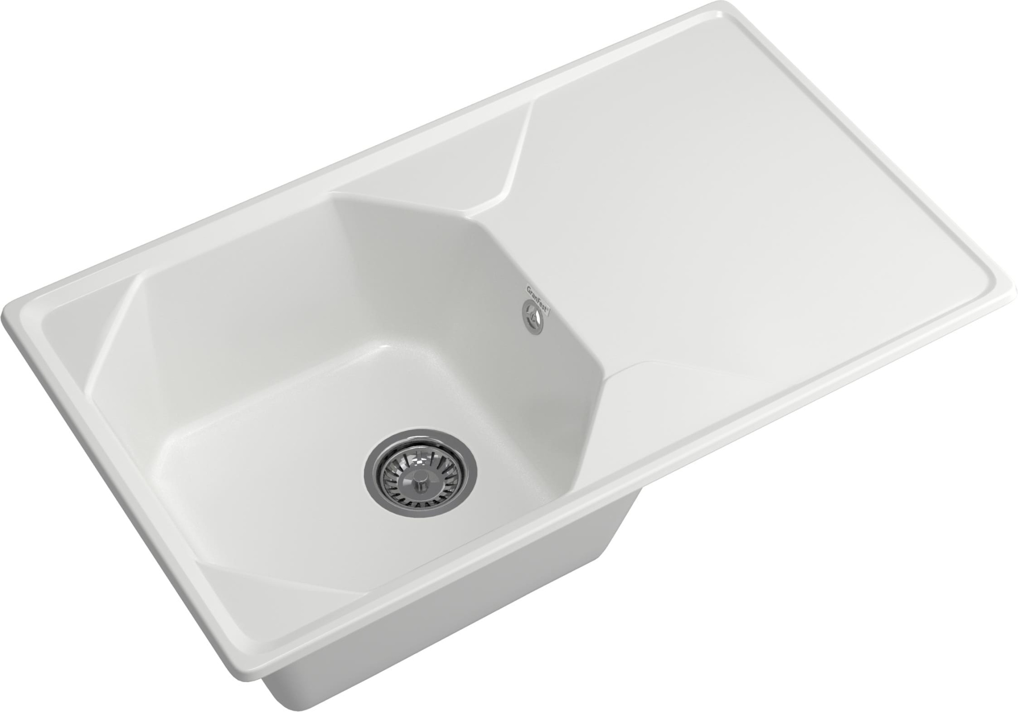 GRANFEST Мойка композит UNIQUE, GF-U-840L, чаш+кр 840*500, иней