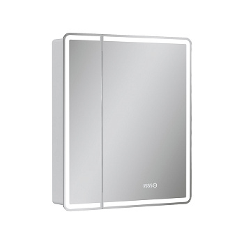 Зеркальный шкаф EQUIL Nice LED 70 с часами белый