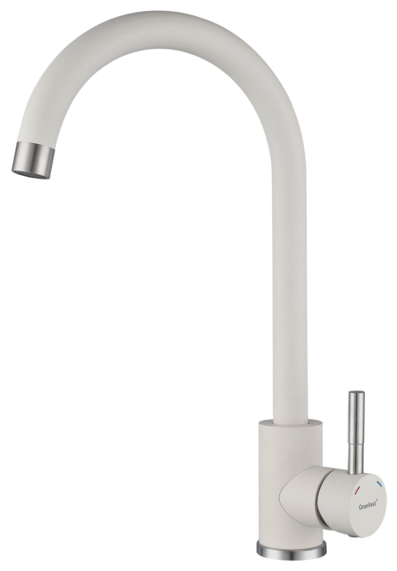 GRANFEST QUARZ Смеситель для кухни U-обр. D-35мм (белый)